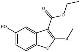 3-Benzofurancarboxylic acid, 5-hydroxy-2-(methylthio)-, ethyl ester Structure