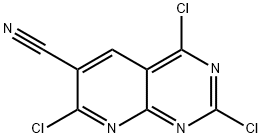 Pyrido[2,3-d]pyrimidine-6-carbonitrile, 2,4,7-trichloro- 化学構造式