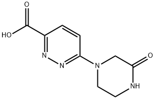 3-Pyridazinecarboxylic acid, 6-(3-oxo-1-piperazinyl)- 化学構造式