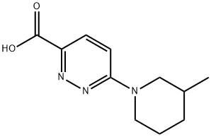 3-Pyridazinecarboxylic acid, 6-(3-methyl-1-piperidinyl)- 结构式