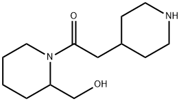 Ethanone, 1-[2-(hydroxymethyl)-1-piperidinyl]-2-(4-piperidinyl)- Structure
