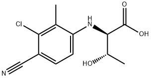 (2R,3S)-2-((3-chloro-4-cyano-2-methylphenyl)amino)-3-hydroxybutanoic acid 结构式