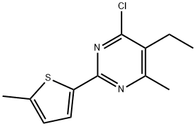 Pyrimidine, 4-chloro-5-ethyl-6-methyl-2-(5-methyl-2-thienyl)- Structure