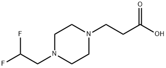 3-(4-(2,2-二氟乙基)哌嗪-1-基)丙酸, 1182922-40-2, 结构式