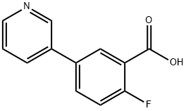 2-氟-5-(吡啶-3-基)苯甲酸 结构式