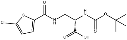 L-Alanine, 3-[[(5-chloro-2-thienyl)carbonyl]amino]-N-[(1,1-dimethylethoxy)carbonyl]- 化学構造式