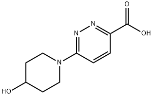3-Pyridazinecarboxylic acid, 6-(4-hydroxy-1-piperidinyl)- Structure