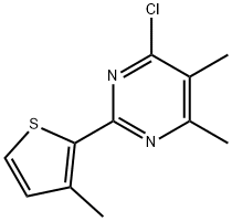 Pyrimidine, 4-chloro-5,6-dimethyl-2-(3-methyl-2-thienyl)- Structure