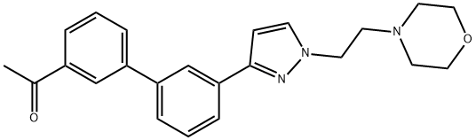 Ethanone, 1-[3'-[1-[2-(4-morpholinyl)ethyl]-1H-pyrazol-3-yl][1,1'-biphenyl]-3-yl]- Structure