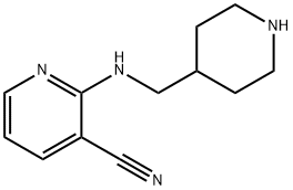 3-Pyridinecarbonitrile, 2-[(4-piperidinylmethyl)amino]-,1185537-05-6,结构式