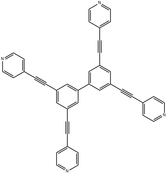 3,3,5,5-四(吡啶-4-基乙炔基)-1,1-联苯, 1185909-06-1, 结构式