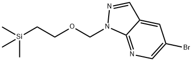1H-Pyrazolo[3,4-b]pyridine, 5-bromo-1-[[2-(trimethylsilyl)ethoxy]methyl]- 化学構造式