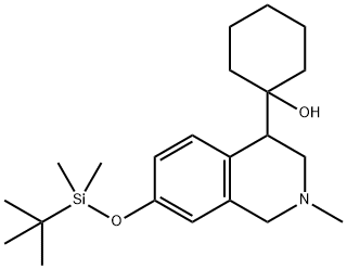 Cyclohexanol, 1-[7-[[(1,1-dimethylethyl)dimethylsilyl]oxy]-1,2,3,4-tetrahydro-2-methyl-4-isoquinolinyl]- Structure