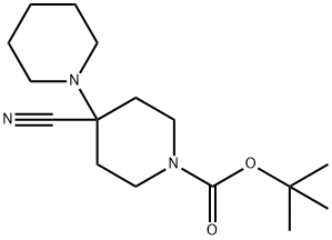 [1,4'-Bipiperidine]-1'-carboxylic acid, 4'-cyano-, 1,1-dimethylethyl ester Structure