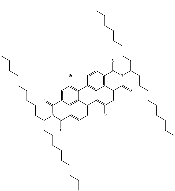 1,7-dibromo-N,N'-bis-(10-nonadecyl)perylene-3,4,9,10-tetracarboxylic acid diimide Struktur