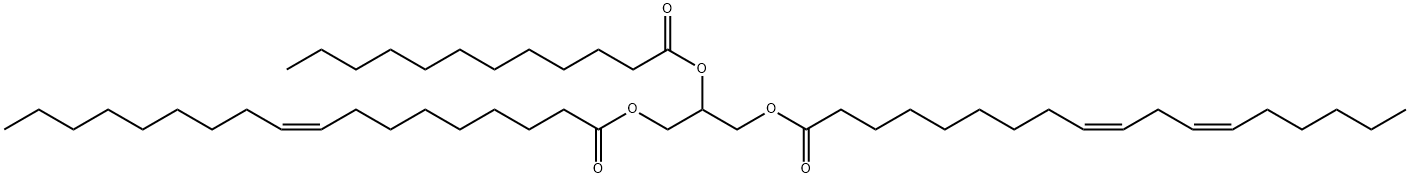 9,12-Octadecadienoic acid (9Z,12Z)-, 2-[(1-oxododecyl)oxy]-3-[[(9Z)-1-oxo-9-octadecen-1-yl]oxy]propyl ester Structure