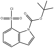 1H-Indole-1-carboxylic acid, 7-(chlorosulfonyl)-, 1,1-dimethylethyl ester Structure