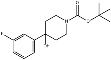 1-Piperidinecarboxylic acid, 4-(3-fluorophenyl)-4-hydroxy-, 1,1-dimethylethyl ester Structure