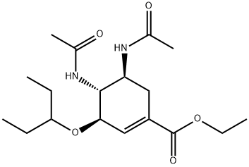 (3R,4R,5S)-ethyl 4,5-diacetamido-3-(pentan-3-yloxy)cyclohex-1- enecarboxylate 化学構造式