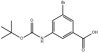 Benzoic acid, 3-bromo-5-[[(1,1-dimethylethoxy)carbonyl]amino]- Struktur