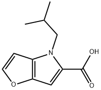 4H-Furo[3,2-b]pyrrole-5-carboxylic acid, 4-(2-methylpropyl)- 化学構造式