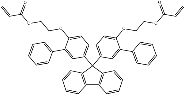 2-Propenoic acid, 1,1'-[9H-fluoren-9-ylidenebis([1,1'-biphenyl]-5,2-diyloxy-2,1-ethanediyl)] ester,1193334-69-8,结构式