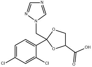 1,3-Dioxolane-4-carboxylic acid, 2-(2,4-dichlorophenyl)-2-(1H-1,2,4-triazol-1-ylmethyl)- Structure