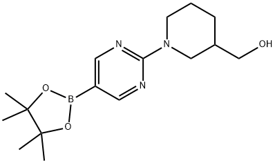 {1-[5-(4,4,5,5-tetramethyl-1,3,2-dioxaborolan-2-yl)pyrimidin-2-yl]piperidin-3-yl}methanol Structure