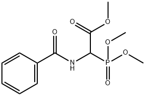 Acetic acid, 2-(benzoylamino)-2-(dimethoxyphosphinyl)-, methyl ester Struktur