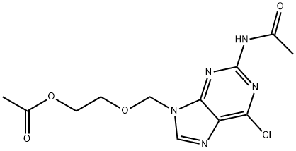 N-[9-[[2-(ACETYLOXY)ETHOXY]METHYL]-6-CHLORO-9H-PURIN-2-YL]ACETAMIDE 结构式