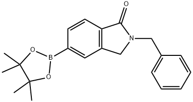 1H-Isoindol-1-one, 2,3-dihydro-2-(phenylmethyl)-5-(4,4,5,5-tetramethyl-1,3,2-dioxaborolan-2-yl)- Struktur