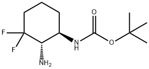 Carbamic acid, N-[(1R,2S)-2-amino-3,3-difluorocyclohexyl]-, 1,1-dimethylethyl ester,1207557-10-5,结构式