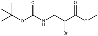 Propanoic acid, 2-bromo-3-[[(1,1-dimethylethoxy)carbonyl]amino]-, methyl ester Struktur