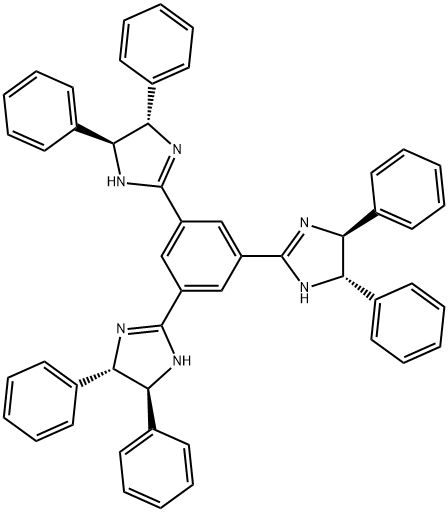 (4S,4'S,4''S,5S,5'S,5''S)-2,2',2''-(1,3,5-苯三基)三[4,5-二氢-4,5-二苯基-1H-咪唑 结构式