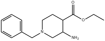 3-Amino-1-benzyl-piperidine-4-carboxylic acid ethyl ester 化学構造式