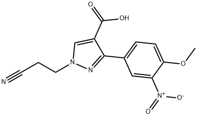 1-(2-Cyanoethyl)-3-(4-methoxy-3-nitrophenyl)-1H-pyrazole-4-carboxylic Acid Structure