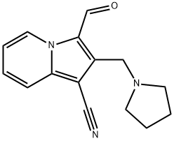 3-formyl-2-(pyrrolidin-1-ylmethyl)indolizine-1-carbonitrile Structure