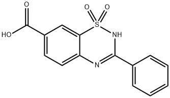 2H-1,2,4-Benzothiadiazine-7-carboxylic acid, 3-phenyl-, 1,1-dioxide Structure