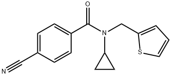 Benzamide, 4-cyano-N-cyclopropyl-N-(2-thienylmethyl)- Structure