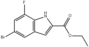 1H-Indole-2-carboxylic acid, 5-bromo-7-fluoro-, ethyl ester Struktur