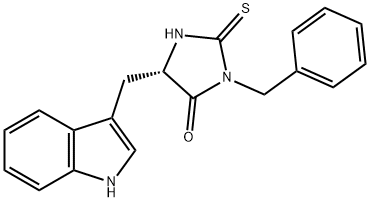 (5S)-3-benzyl-5-(1H-indol-3-ylmethyl)-2-sulfanylideneimidazolidin-4-one,1212142-94-3,结构式