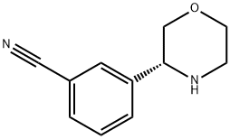 Benzonitrile, 3-(3R)-3-morpholinyl Struktur