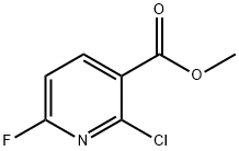 3-Pyridinecarboxylic acid, 2-chloro-6-fluoro-, methyl ester Struktur