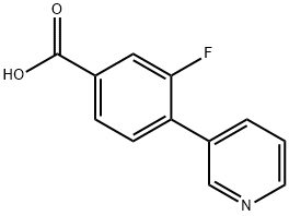 Benzoic acid, 3-fluoro-4-(3-pyridinyl)- Structure