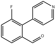 Benzaldehyde, 3-fluoro-2-(4-pyridinyl)-,1214391-06-6,结构式
