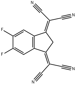 2,2'-(5,6-二氟-1H-茚-1,3(2H)-二亚基)二甲腈,121507-10-6,结构式