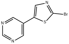 2-Bromo-5-(pyrimidyl-5-yl)thiazole 化学構造式