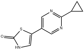 2-Hydroxy-5-(2-cyclopropylpyrimidyl-5-yl)thiazole 结构式