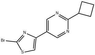 2-Bromo-4-(2-cyclobutylpyrimidyl-5-yl)thiazole Structure