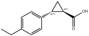 trans-2-(4-ethylphenyl)cyclopropane-1-carboxylic acid Struktur